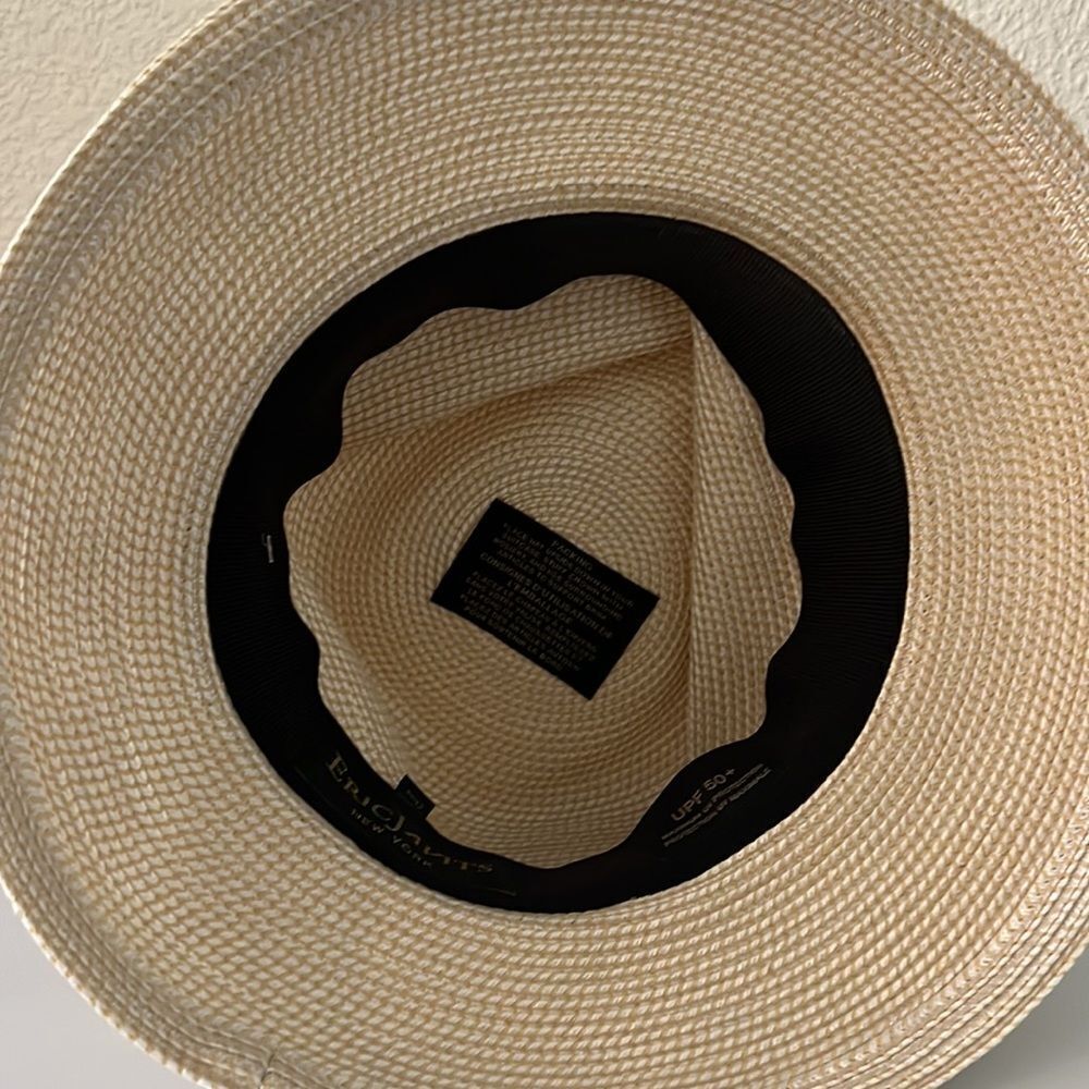 Eric Javits Squishee Classic Fedora Packable SUN HAT Cream/Black NEW $285 - Picture 6 of 6